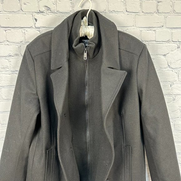 Kenneth Cole Double Breasted Wool Blend Peacoat Jacket, Size Large, Black,‎ NWOT - Picture 5 of 14